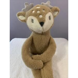MTY International My First Deer Fawn Plush Rattle Hanging  17" Baby Toy Soft EUC